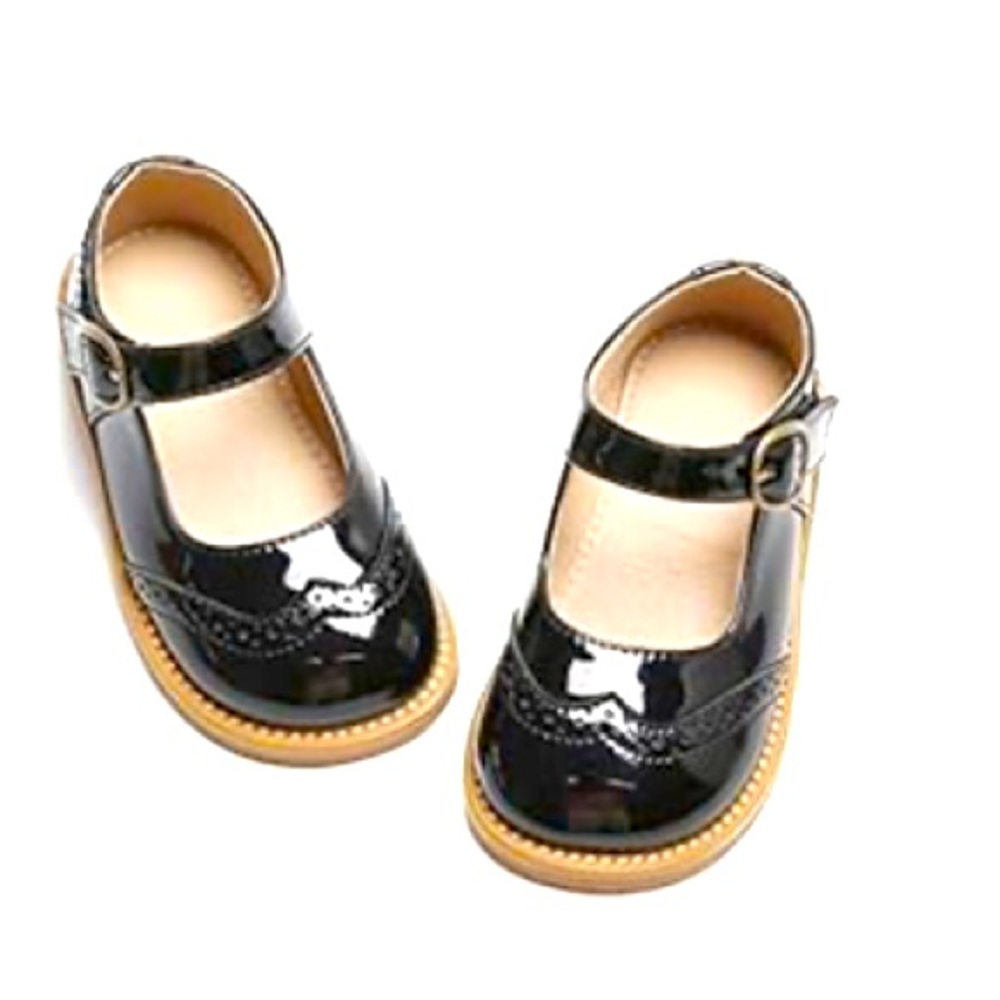 Classic Black Kids Dress Shoes